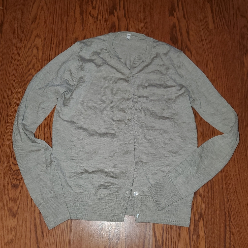 Gray/brown Button-Up Cardigan